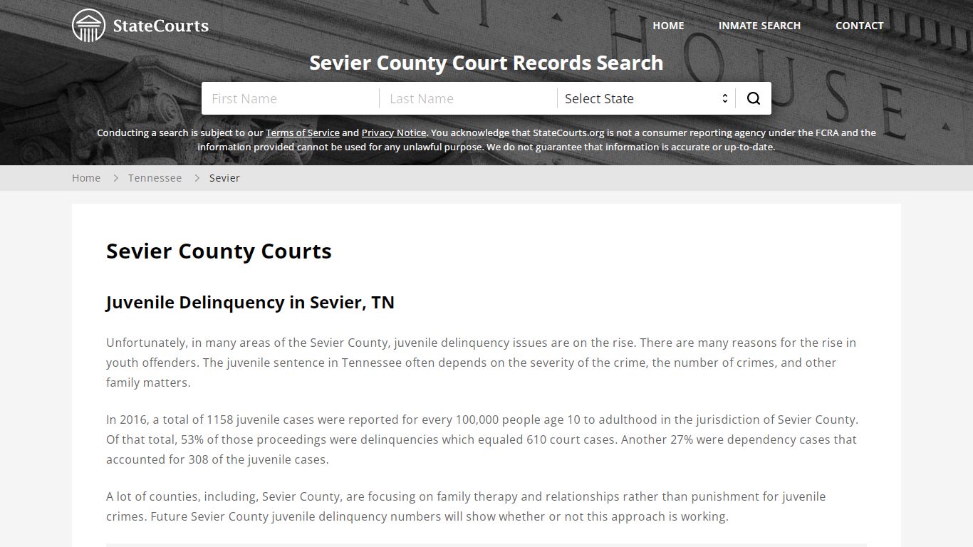 Sevier County, TN Courts - Records & Cases - StateCourts